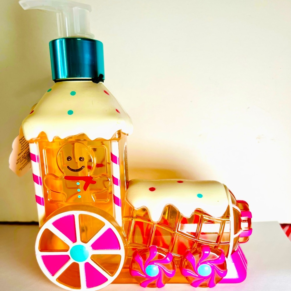 Christmas Gingerbread Train Frosted Vanilla Liquid Soap Sprinkles Icing